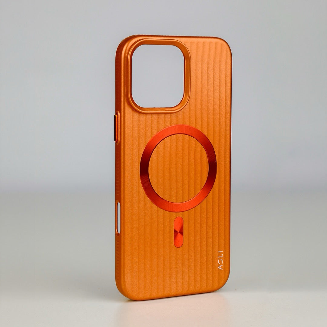ASLI Corrugared Ridge Premium Metalic Case With Enhanced Camera Protection Case For iPhone 16 Pro Max