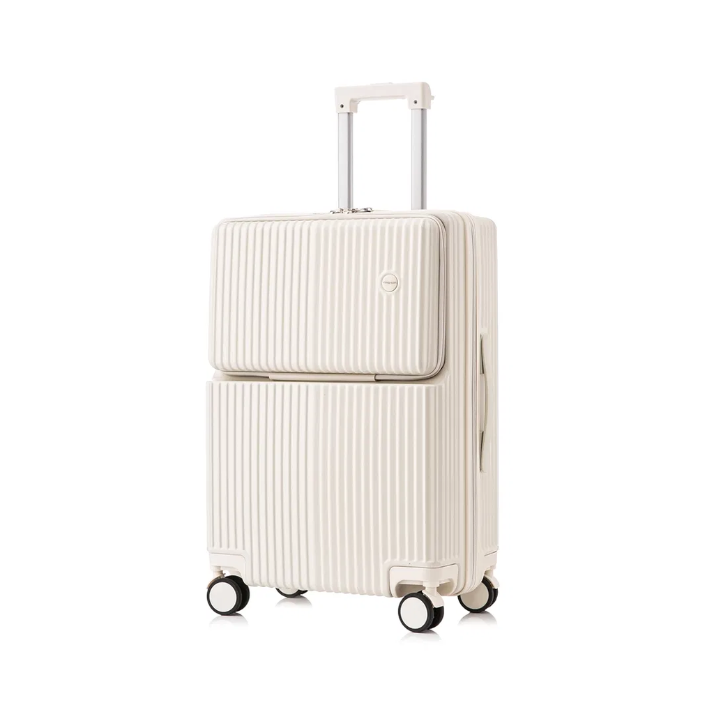 90 Percent 4 Wheels Abs Aluminum Frame 20 Inch Suitcase | White