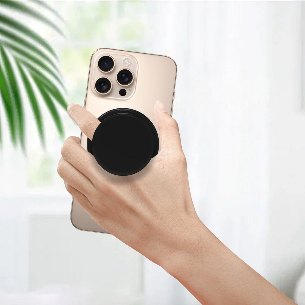 LZEL GripLoop Pop Series – Magnetic Finger Pop Holder & Stand | Midnight Black