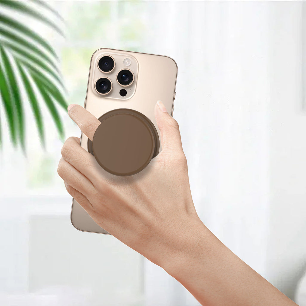 LZEL GripLoopâ€¯Pop Series â€“ Magnetic Finger Pop Holder & Stand | Brown
