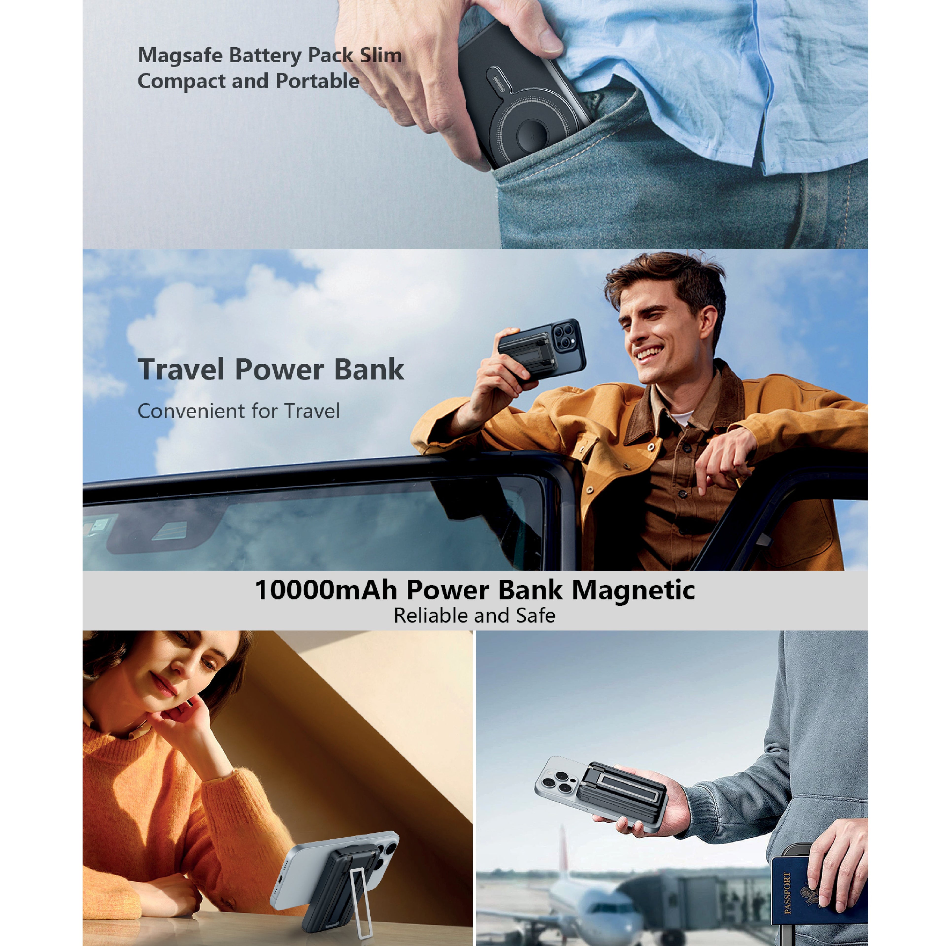 Asli Global 5in1 PD 10000mAh Magnetic PowerBank | White