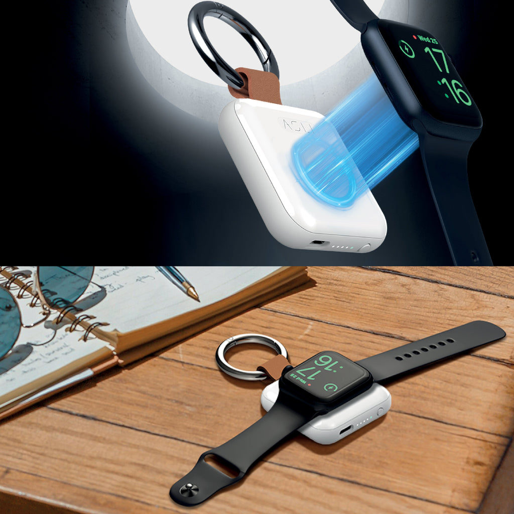 Asli Global Mini 1200mAh Watch Wireless PowerBank | White