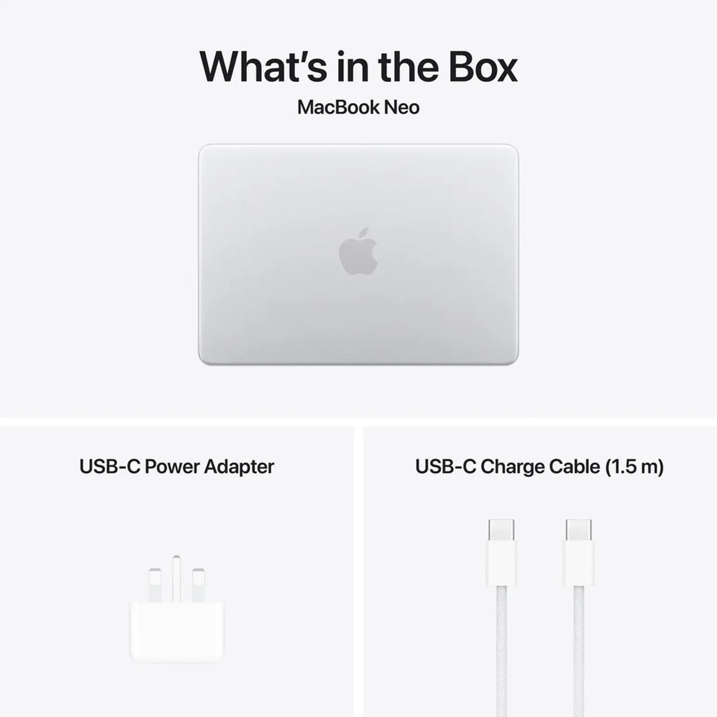 Apple MacBook Neo 13-inch Laptop â€“ A18 Pro, 8GB RAM, 256GB SSD, 6-Core CPU, 5-Core GPU | Silver