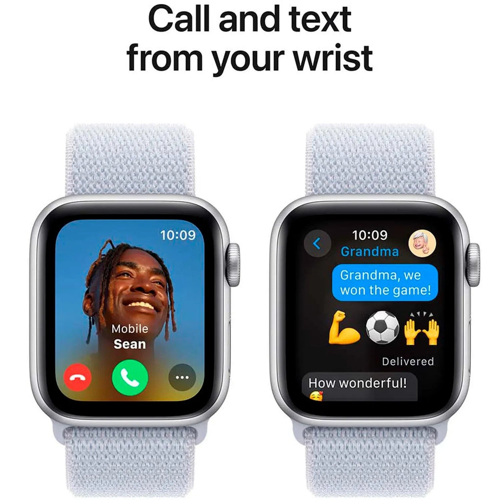 Apple Watch SE GPS 40mm Silver Aluminium Case with Blue Cloud Sport Loop