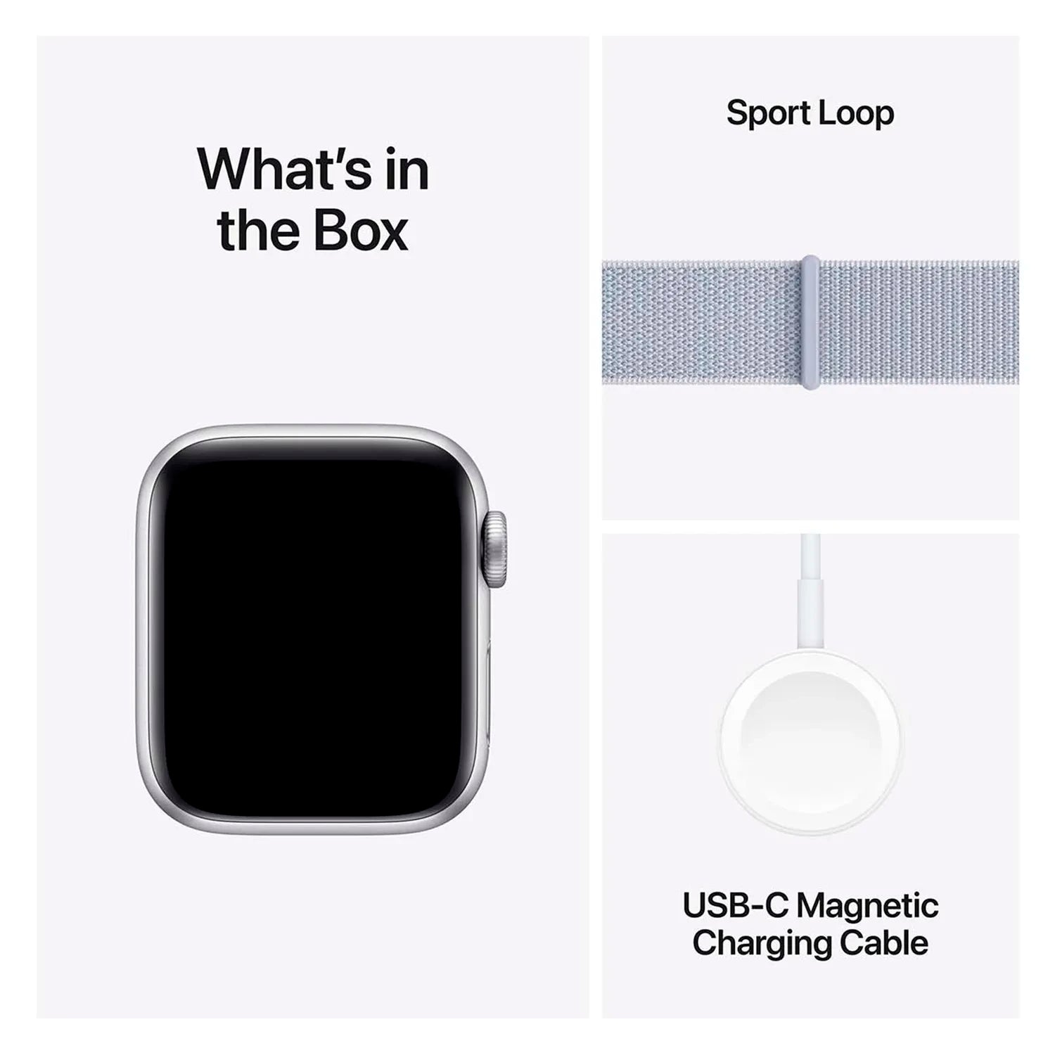 Apple Watch SE GPS 40mm Silver Aluminium Case with Blue Cloud Sport Loop