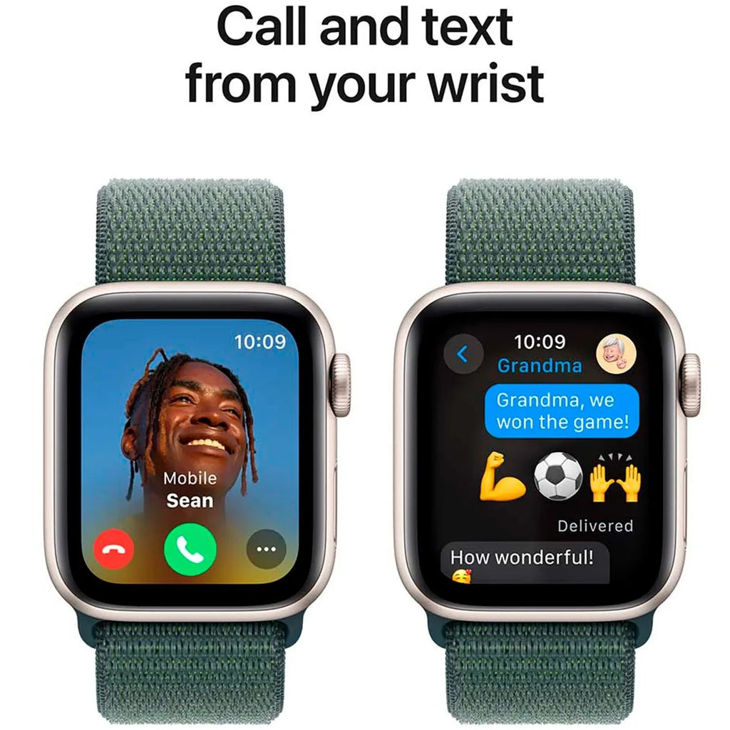 Apple Watch SE GPS 44mm Starlight Aluminium Case with Lake Green Sport Loop