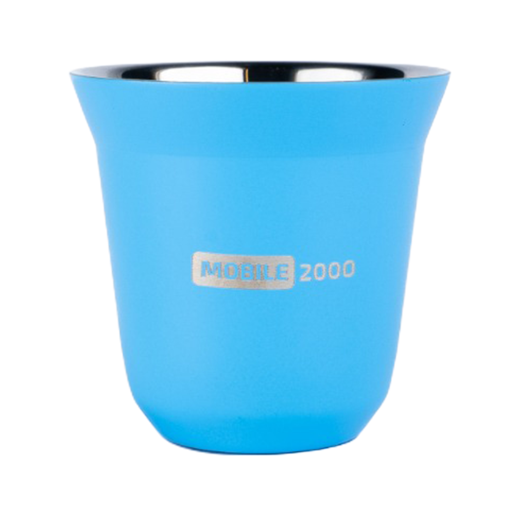 Small Double Wall Insulated Stainless Steel Espresso Cup 80 ml – Reusable & Dishwasher Safe Mugs | Blue