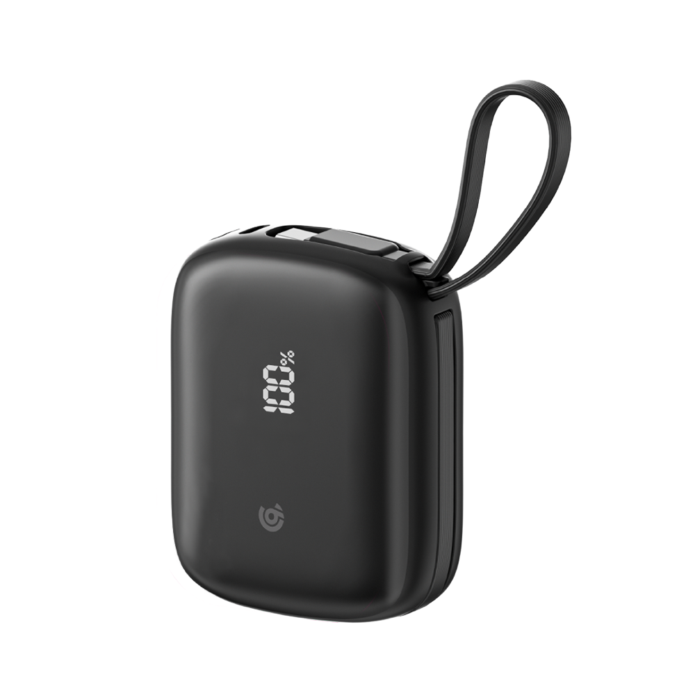 90 Percent Primflux Mini 22.5W Dual Built-In Cables Power Bank Powerdelivery Qc 3.0 | Usb-C & Lightning | Black