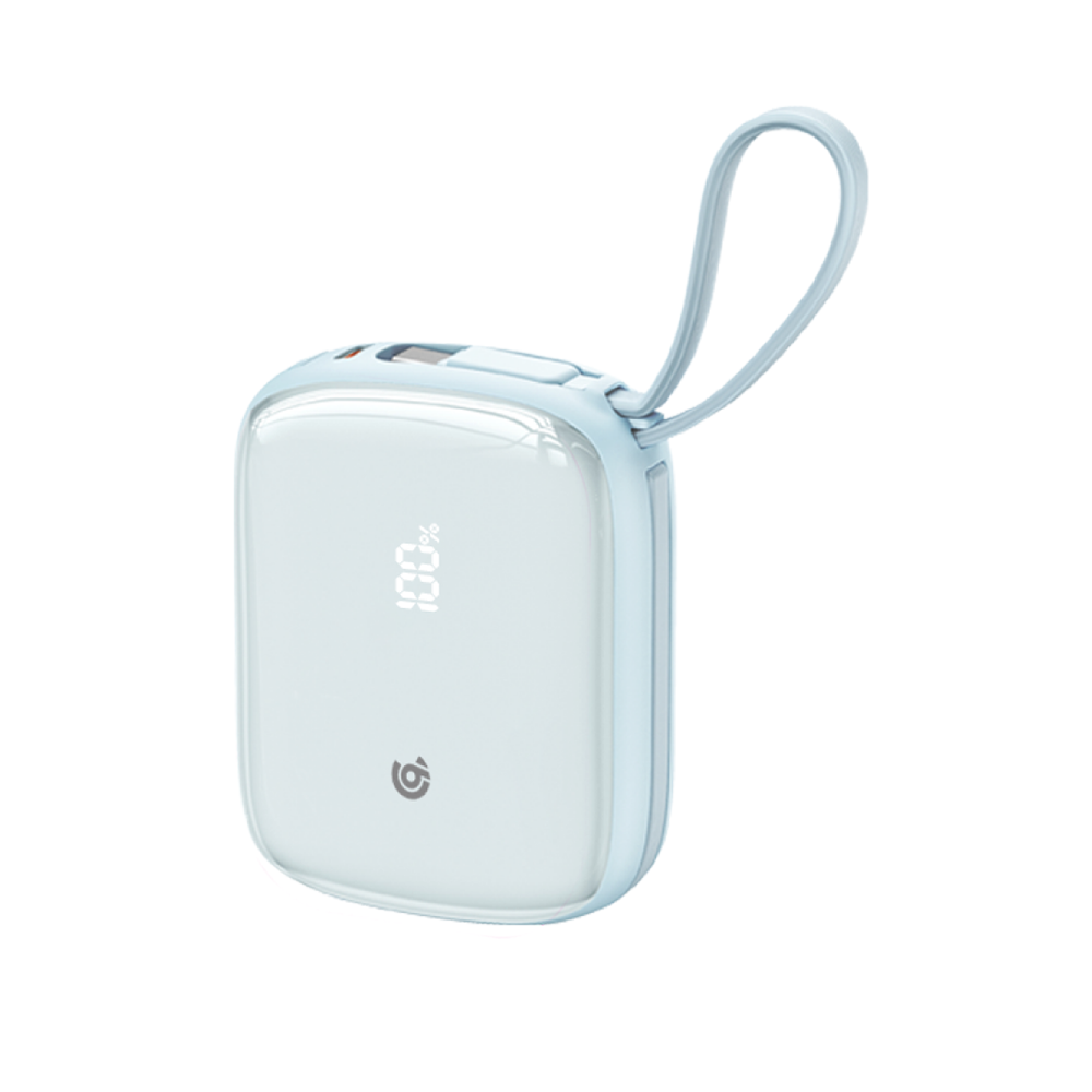 90 Percent Primflux Mini 22.5W Dual Built-In Cables Power Bank Powerdelivery Qc 3.0 | Usb-C & Lightning | Blue