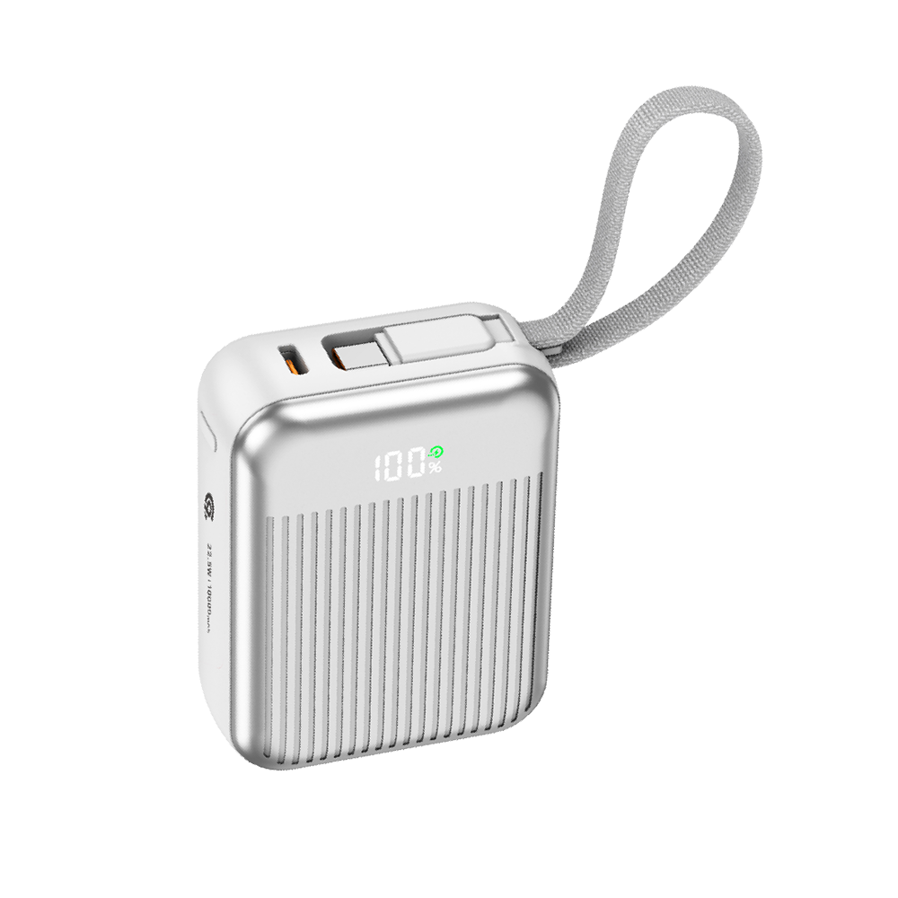 90 Percent Primvolt Sync 22.5W Dual Built-In Cables Power Bank Powerdelivery Qc 3.0 | Usb-C & Lightning | Silver