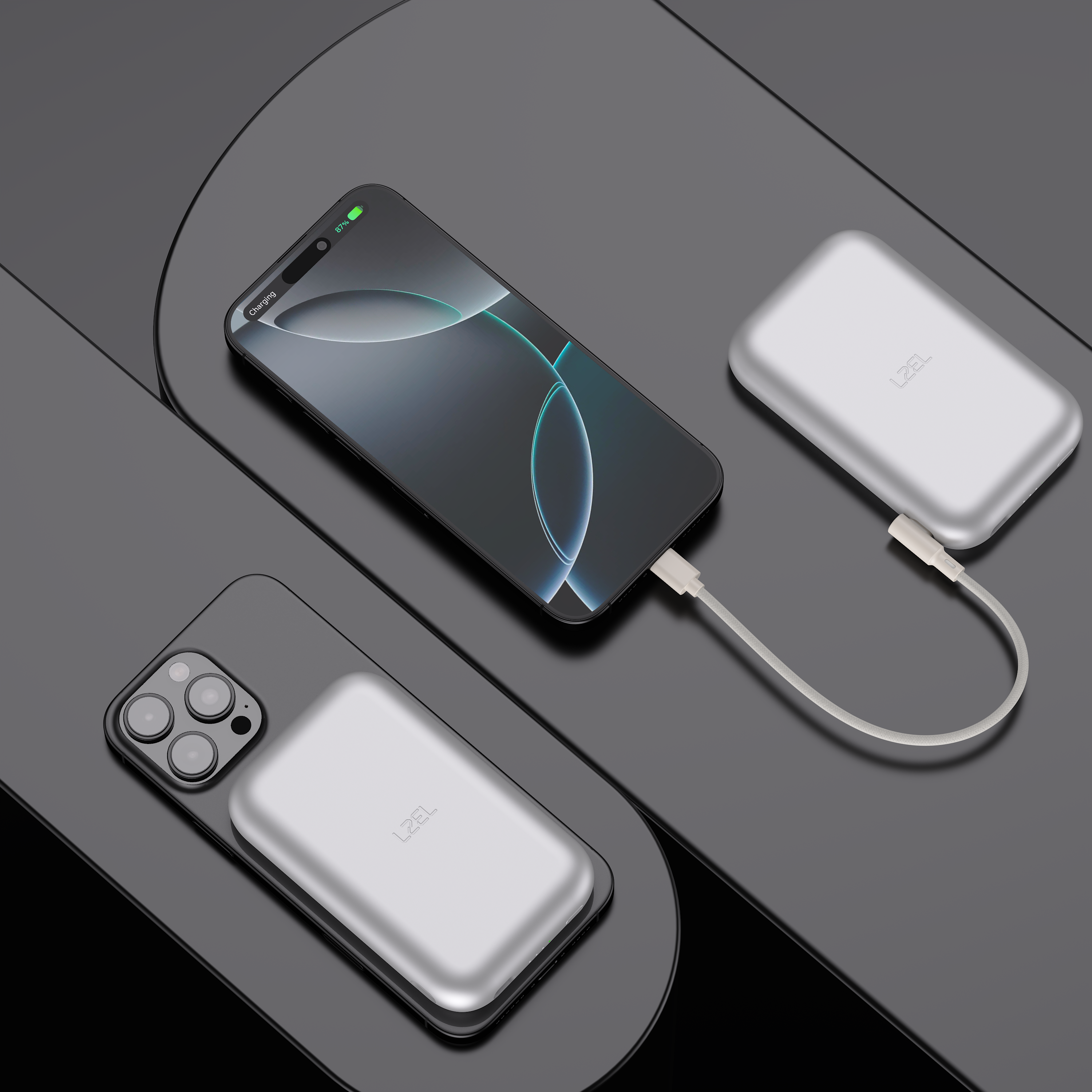 LZEL ZENOFLEX FLOW20 Wireless Charging Power Bank 10000mAh | 20W PD Fast Charging | Dual USB-C | 15W Max Wireless Charging | Silver