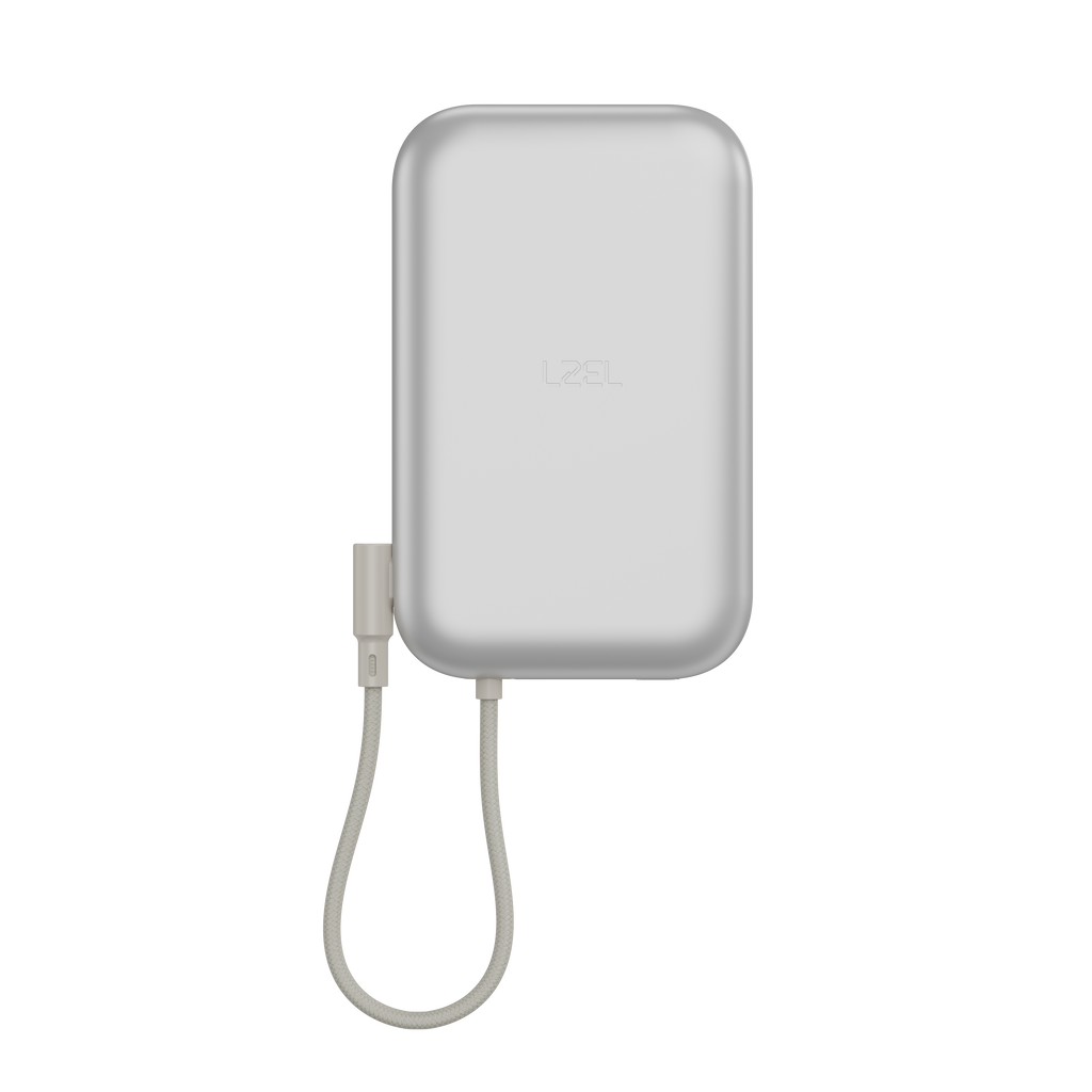 LZEL ZENOFLEX FLOW20 Wireless Charging Power Bank 10000mAh | 20W PD Fast Charging | Dual USB-C | 15W Max Wireless Charging | Silver