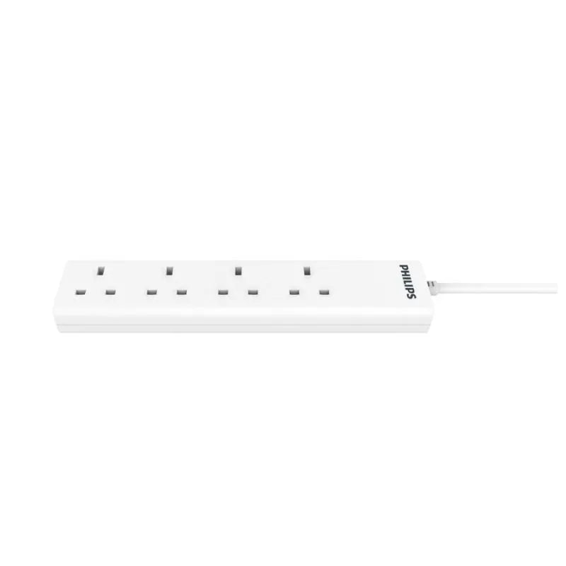 Philips Extension Cord 4 Port UK, 3250W, 2M, 13 Amps | White