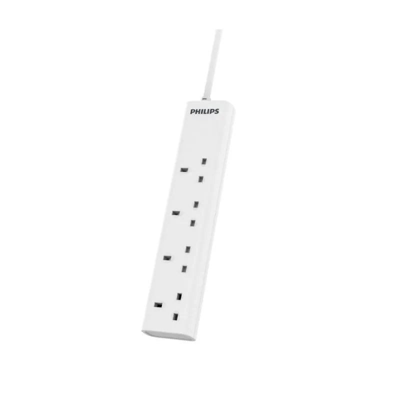 Philips Extension Cord 4 Port UK, 3250W, 2M, 13 Amps | White