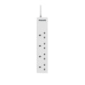 Philips Extension Cord 4 Port UK, 3250W, 2M, 13 Amps | White
