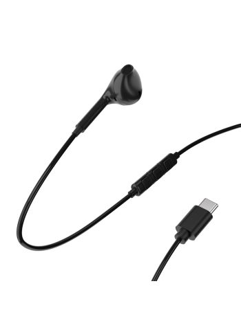 Asli Global USB-C 1.2M SoundPods Mono Earphones with Noise Isolation Technology | Black