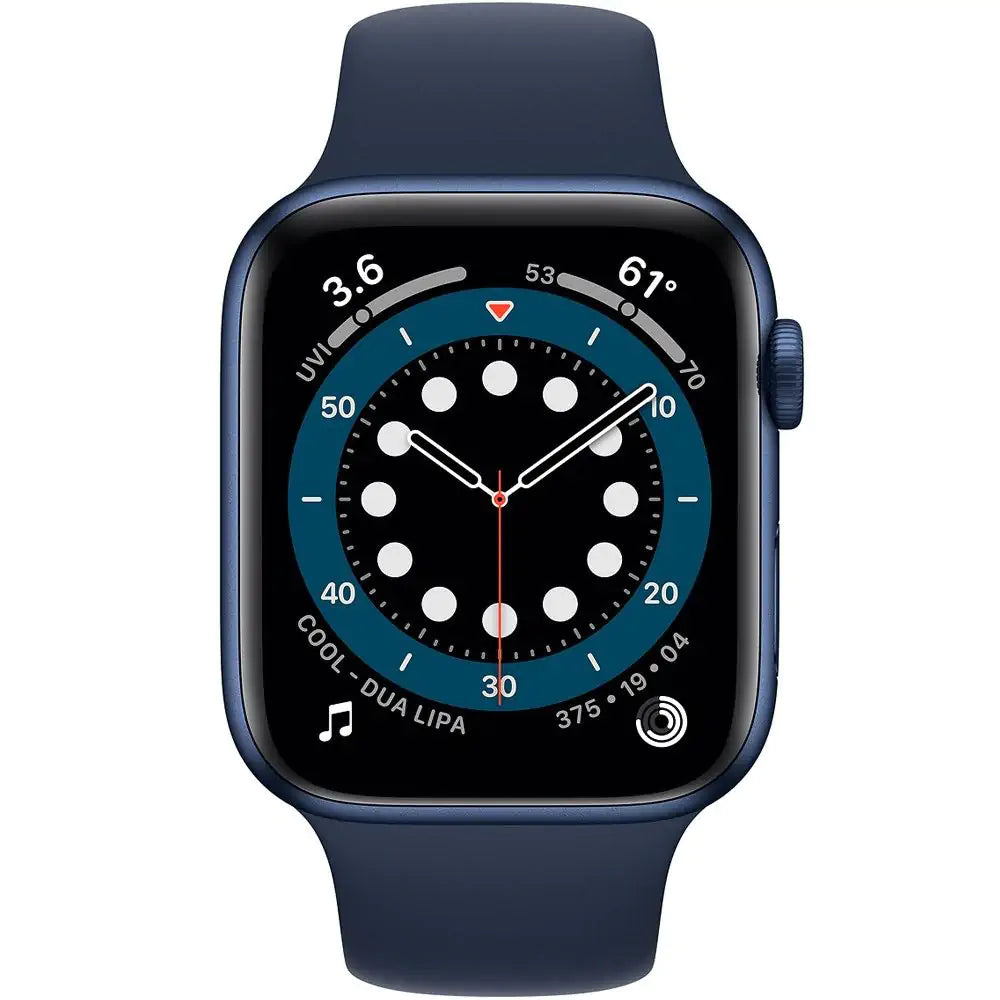 Apple Watch Series 6 GPS + Cellular, 44mm Blue Aluminium Case with Deep Navy Sport Band - Regular