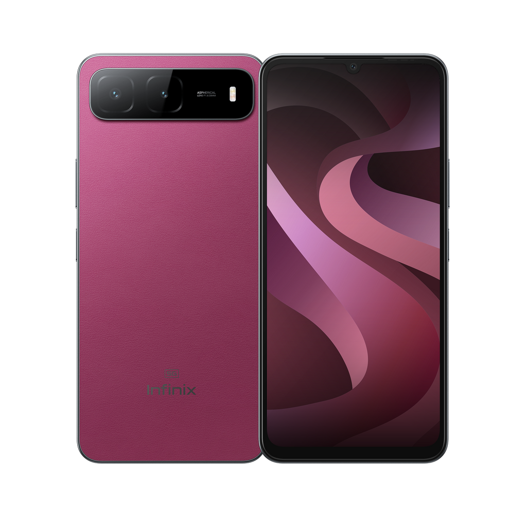 Infinix Hot 60i 5G - 6.75" 120Hz Smooth Display - 128GB Storage, 4GB RAM  4GB Extended - 6000mAh Battery - 50MP Camera - IP64 | Plum Red
