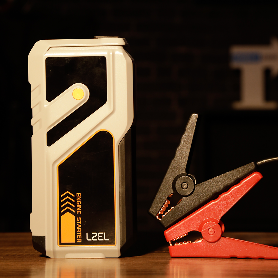 LZEL EnergizeIgnite Air 12000mAh 12V Car Jump Starter with LED Flashlight | Gray/Black