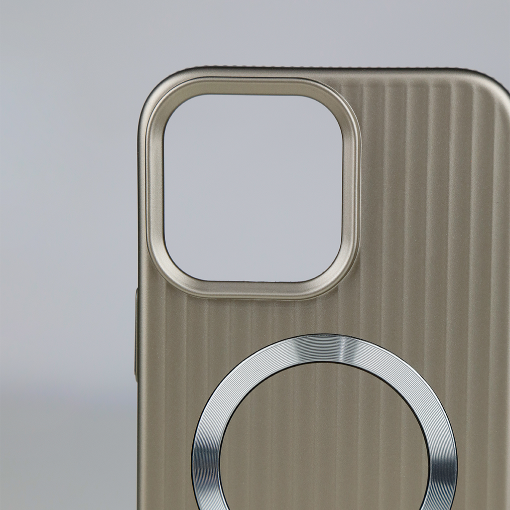 ASLI Corrugared Ridge Premium Metalic Case With Enhanced Camera Protection Case For iPhone 16 Pro