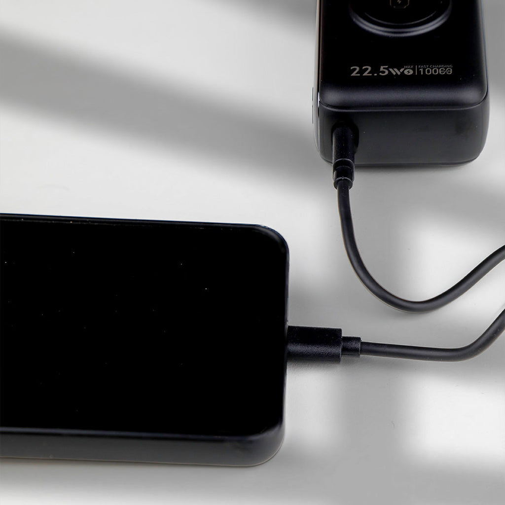 LZEL Ampflow10 Mini 10000Mah Pd Power Bank 22.5W | Built-In Type-C & Lightning Cable | Wireless Charging