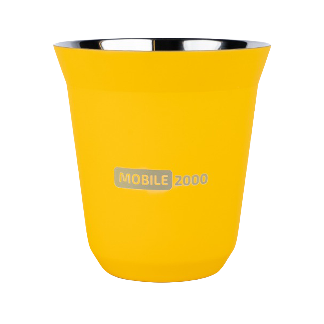 Large Double Wall Insulated Stainless Steel Espresso Cup 160 ml â Reusable & Dishwasher Safe Mugs | Yellow