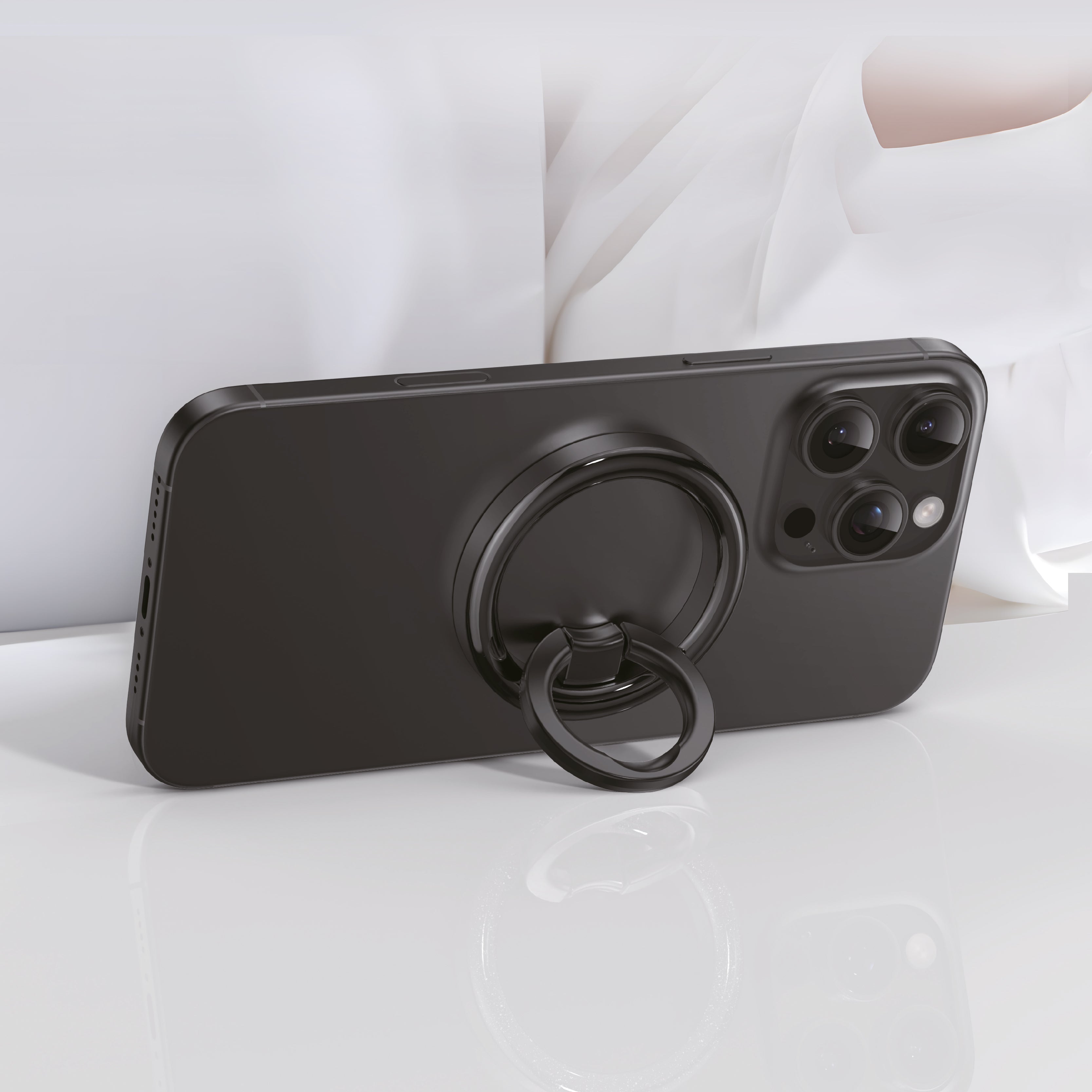 Asli Global Magnaring Flex Magnetic Phone Holder Ring Stand |Black