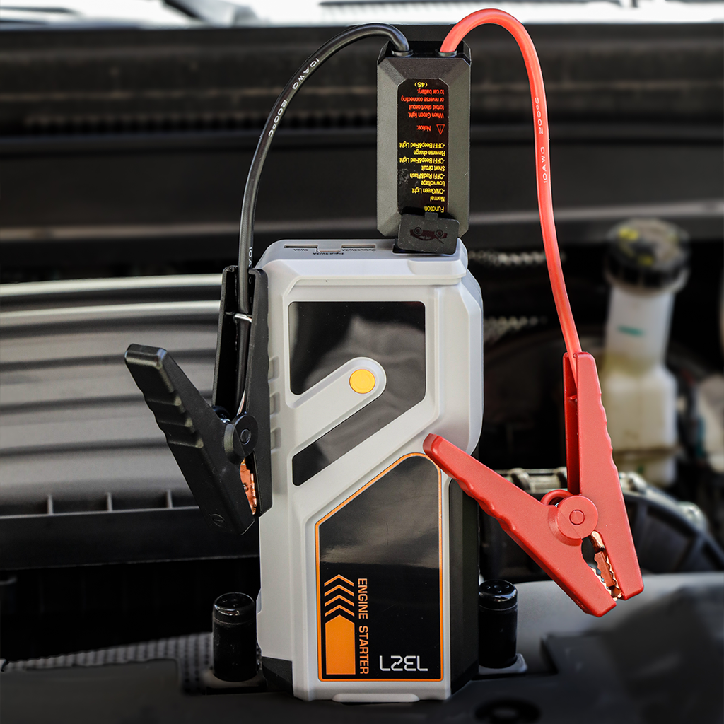 LZEL EnergizeIgnite Air 12000mAh 12V Car Jump Starter with LED Flashlight | Gray/Black