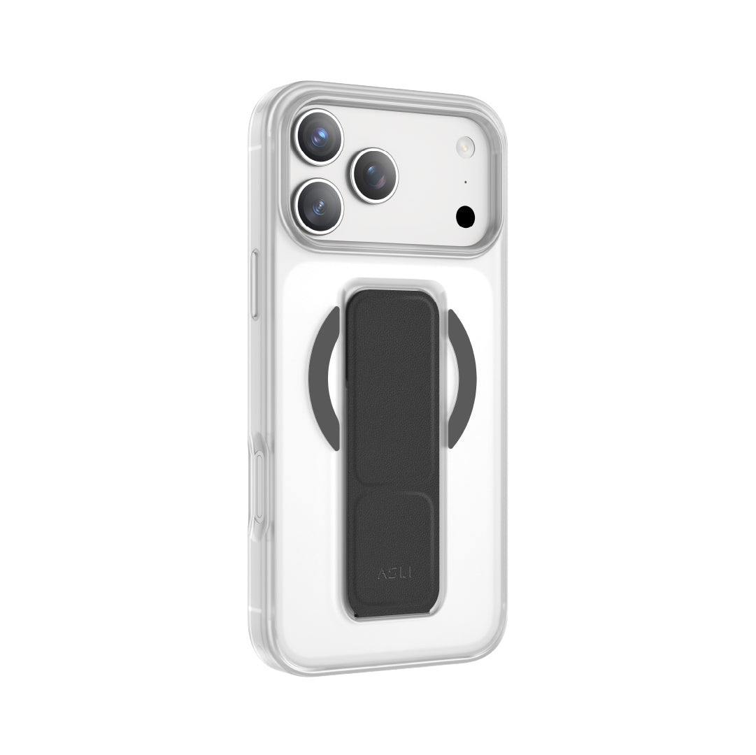 Asli Global MagTrox Gravitas MagSafe Leather Grip Case for iPhone 17 Pro | Black