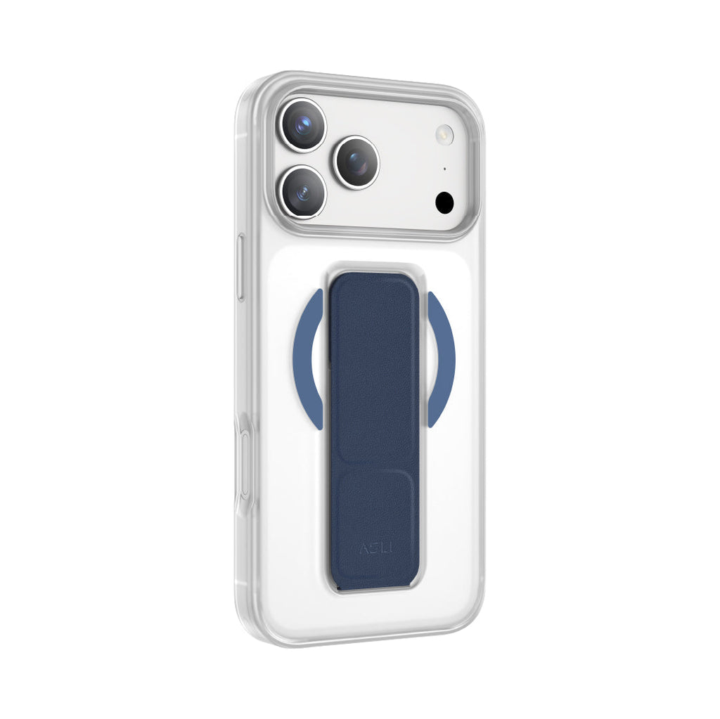 Asli Global MagTrox Gravitas MagSafe Leather Grip Case for iPhone 17 Pro Max | Blue