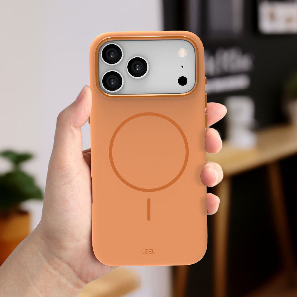 LZEL Magnexin Silicone Case for iPhone 17 Pro | Papaya Orange