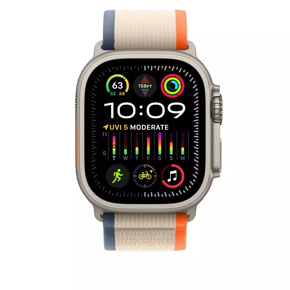 LZEL 38/40/41/42MM AvalonFlex Series 10 Nylon Watch Band | Orange/Beige
