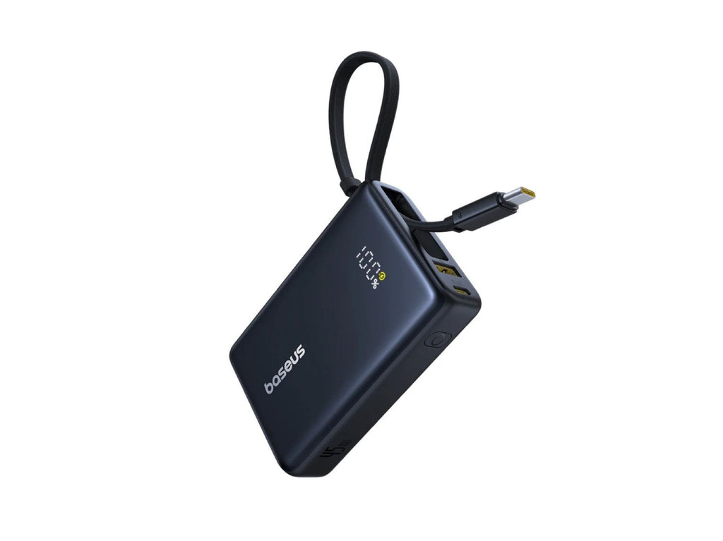 Baseus PicoGo Digital Display Power Bank with Built-in UBB-C Cable 10000mAh 45W | Cosmic Black