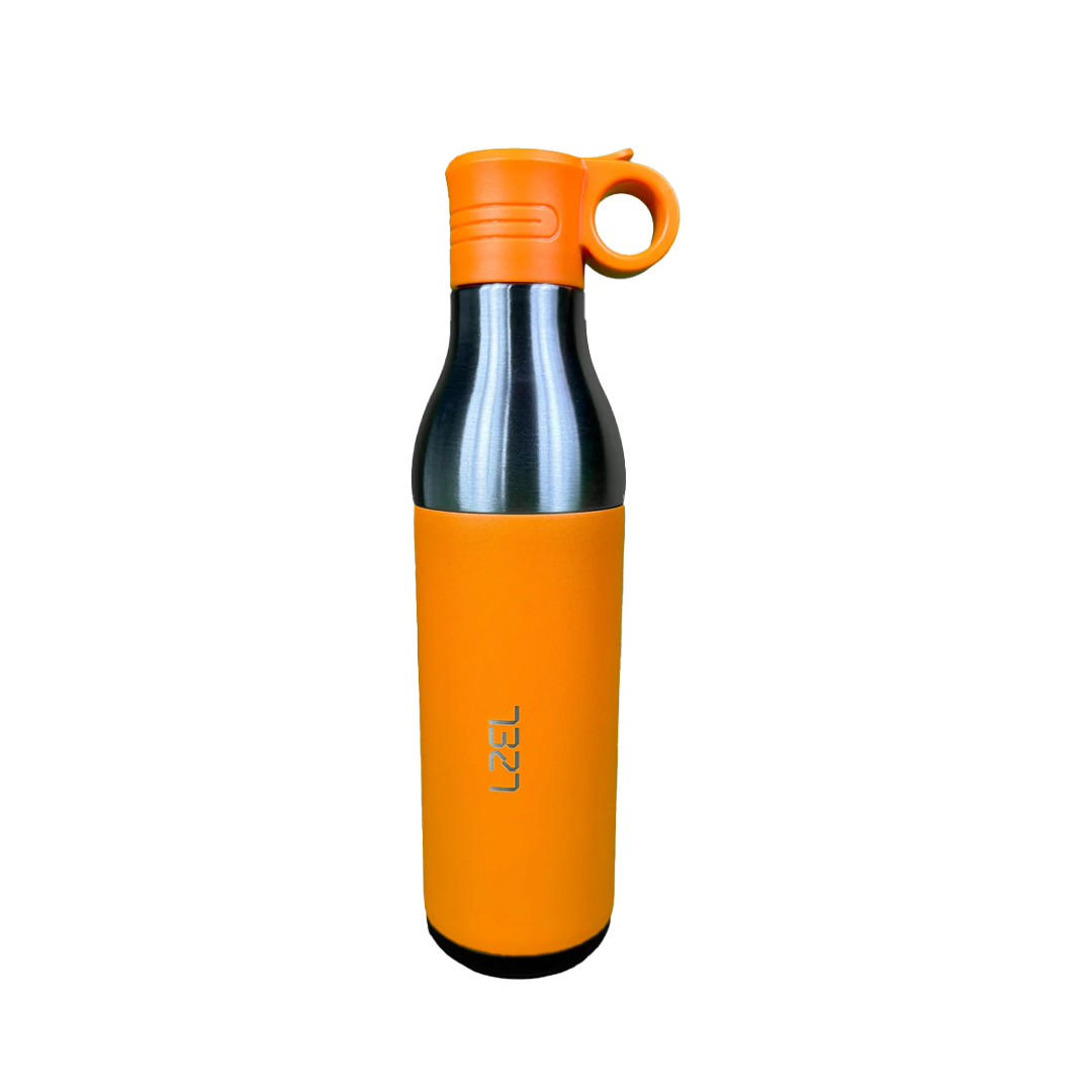 LZEL Natura Elva Vacuum Bottle Dual 400 mL + 400 mL | Orange Aluminum