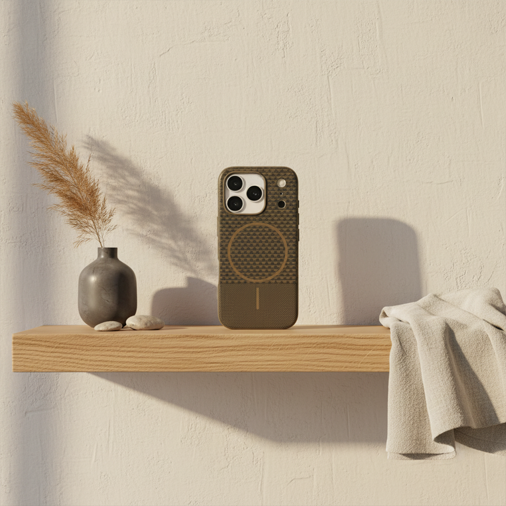 LZEL Magcarbon Splice Case for iPhone 17 Pro  | Brown Carbon