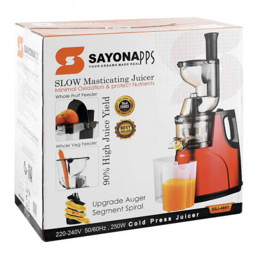 Sayona Slow Masticating Juicer â€“ 250W, 220â€“240V