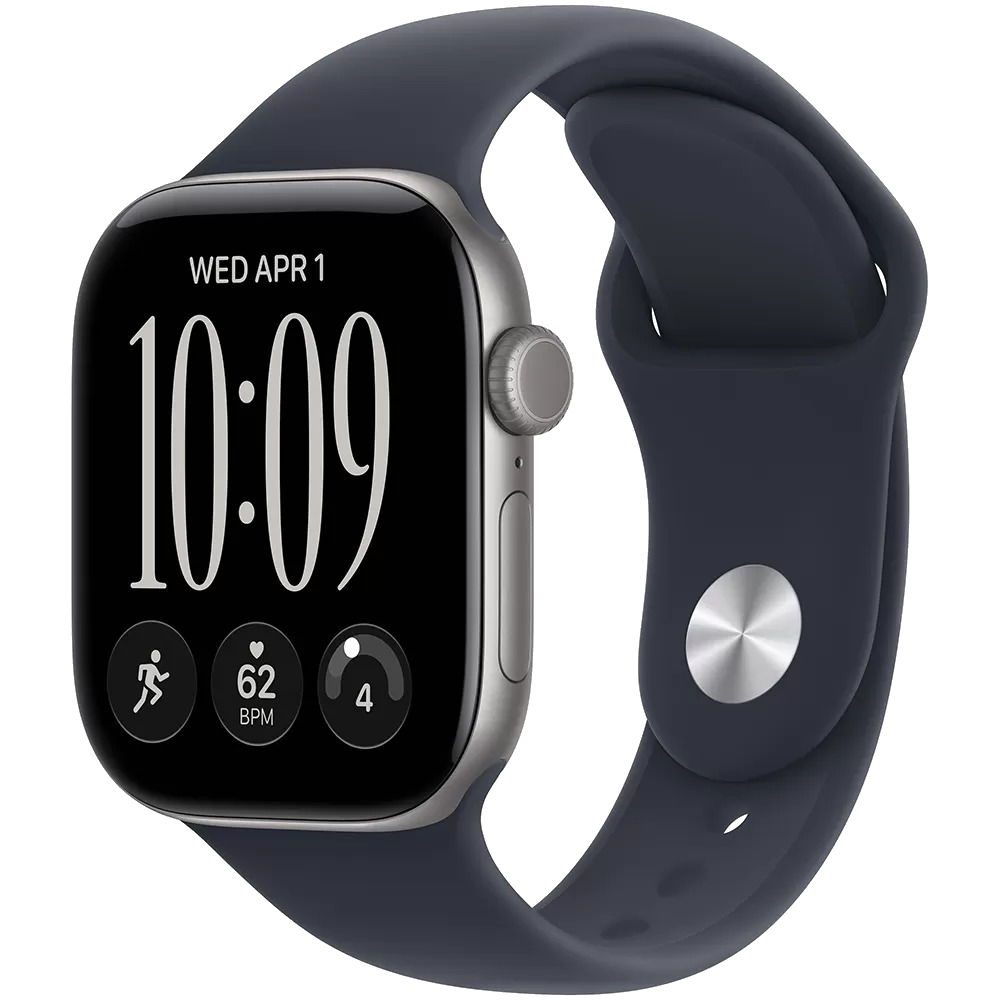Apple Watch Series 12 – GPS – 42mm – Space Grey with Navy Blue Sport Band - M/L + Bundle Offer