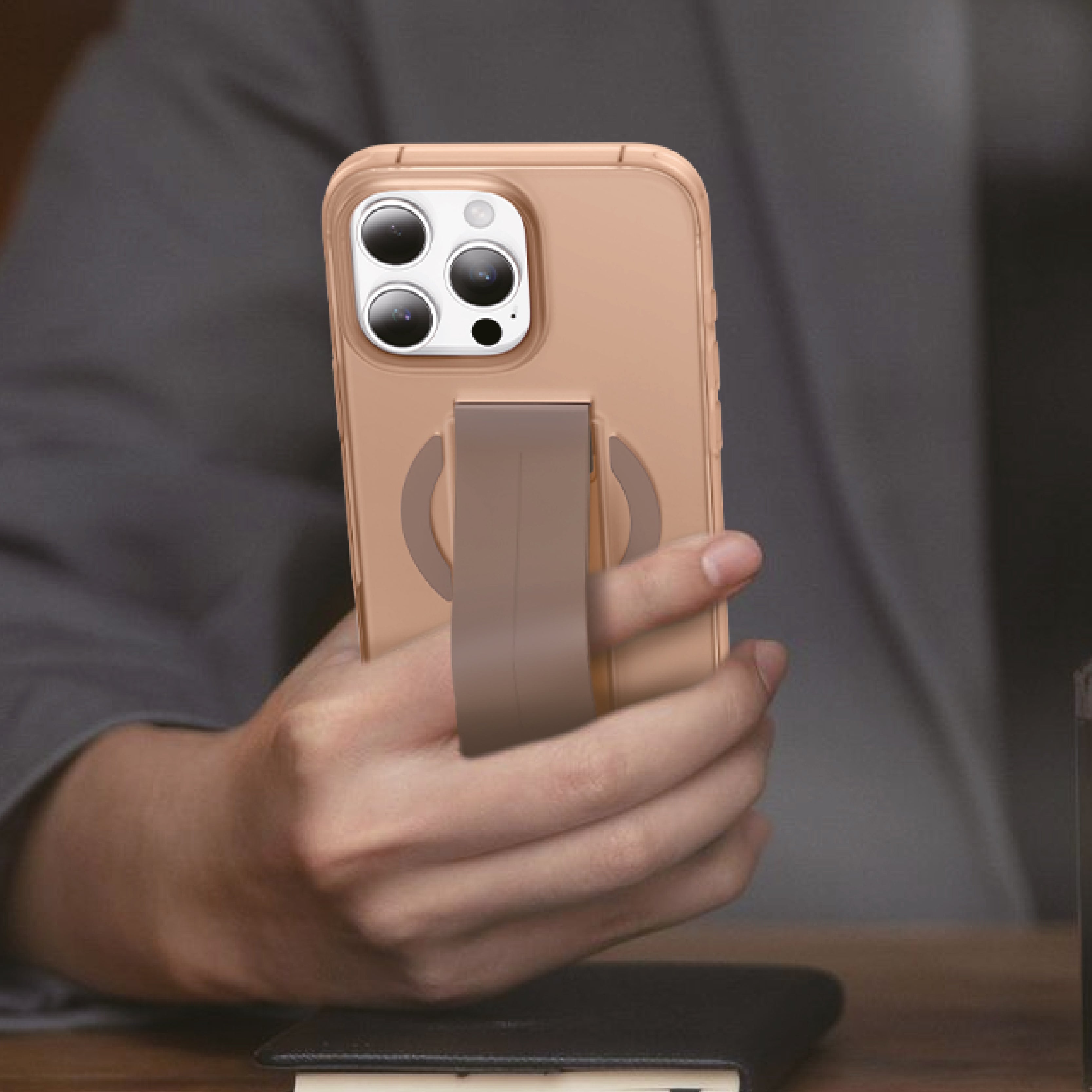 Asli Global Gravitas iPhone 16 Pro MagSilicone MagSafe With Flexible Grip Case |Desert Caramell