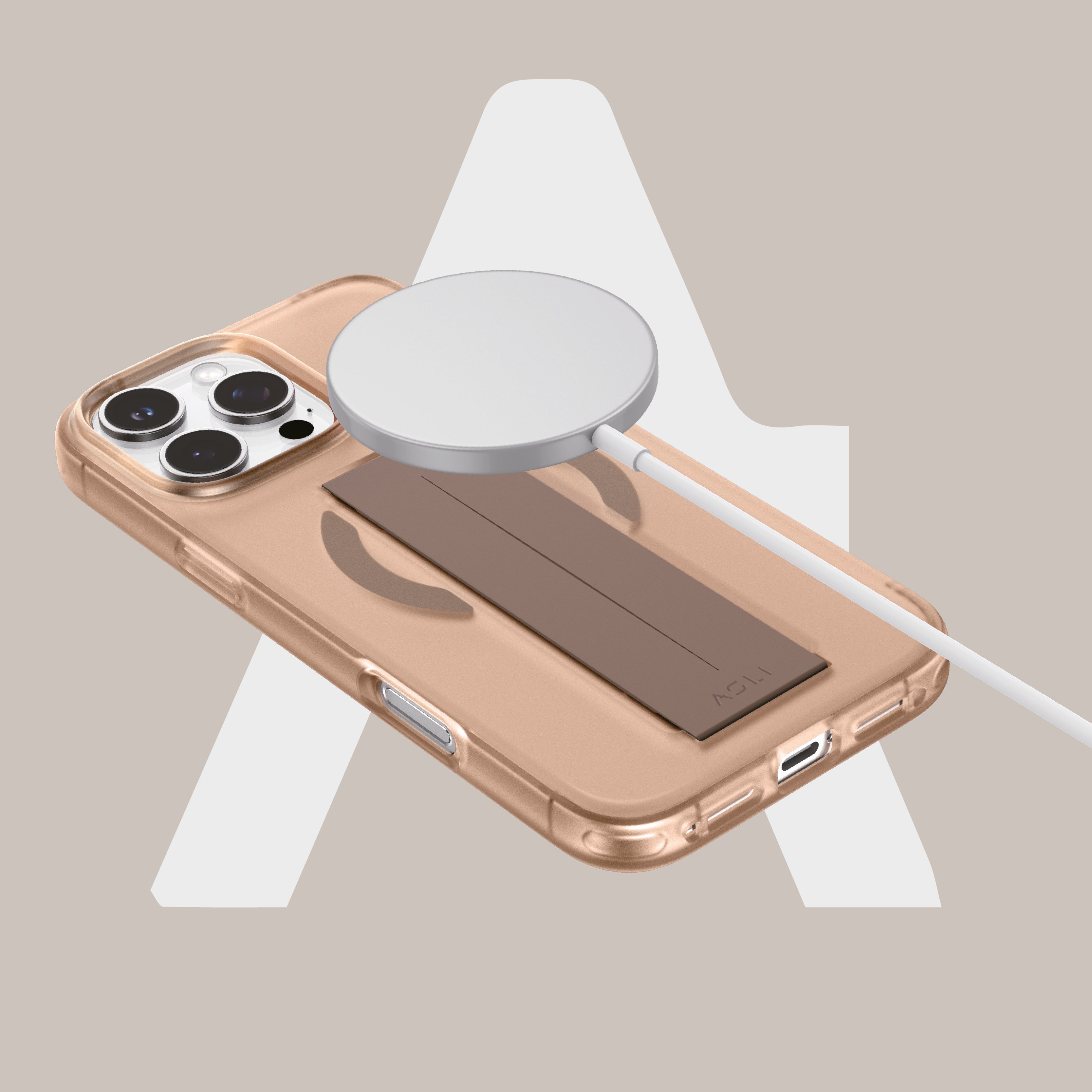 Asli Global Gravitas iPhone 16 Pro Max MagSilicone MagSafe With Flexible Grip Case |Desert Caramel