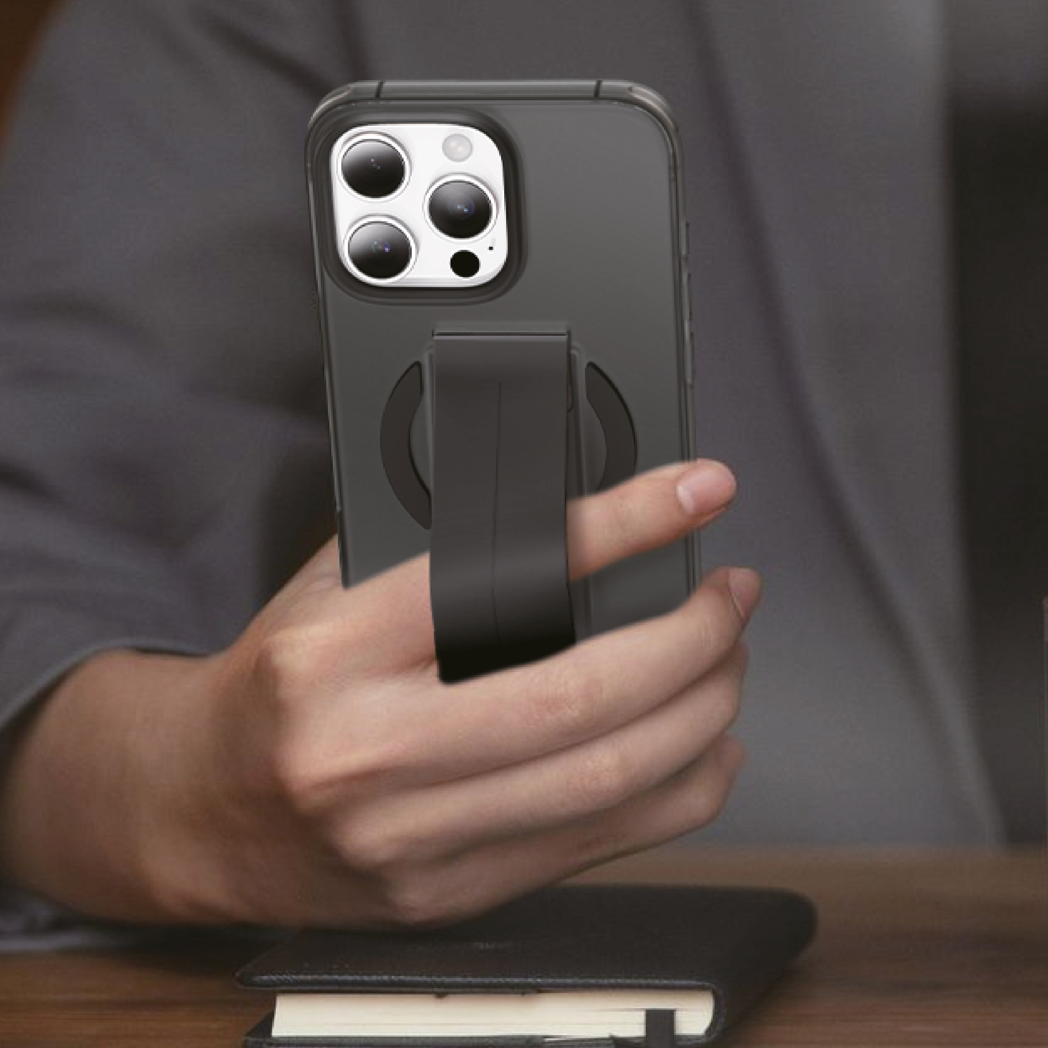 Asli Global Gravitas iPhone 16 Pro Max MagSilicone MagSafe With Flexible Grip Case |Black