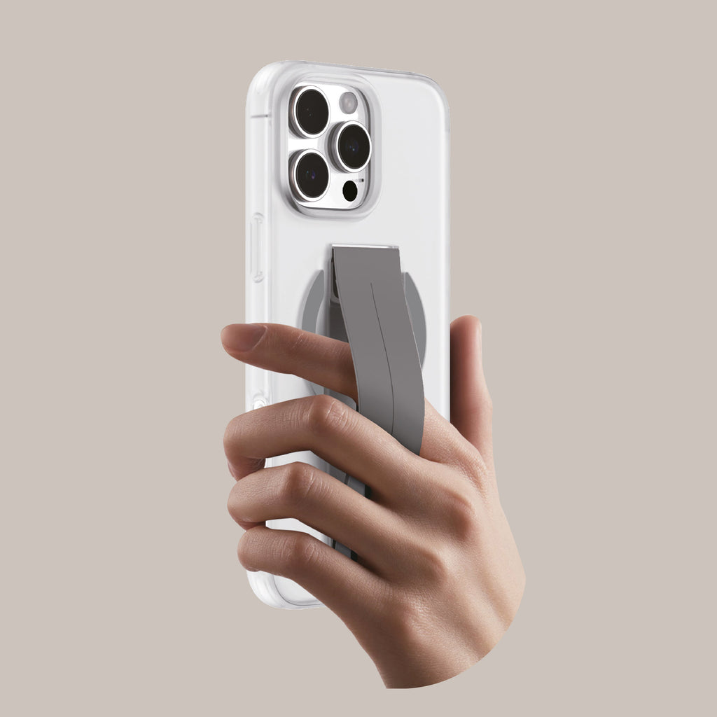 Asli Global Gravitas iPhone 15 Pro MagSilicone MagSafe With Flexible Gray Grip Case | Titanium