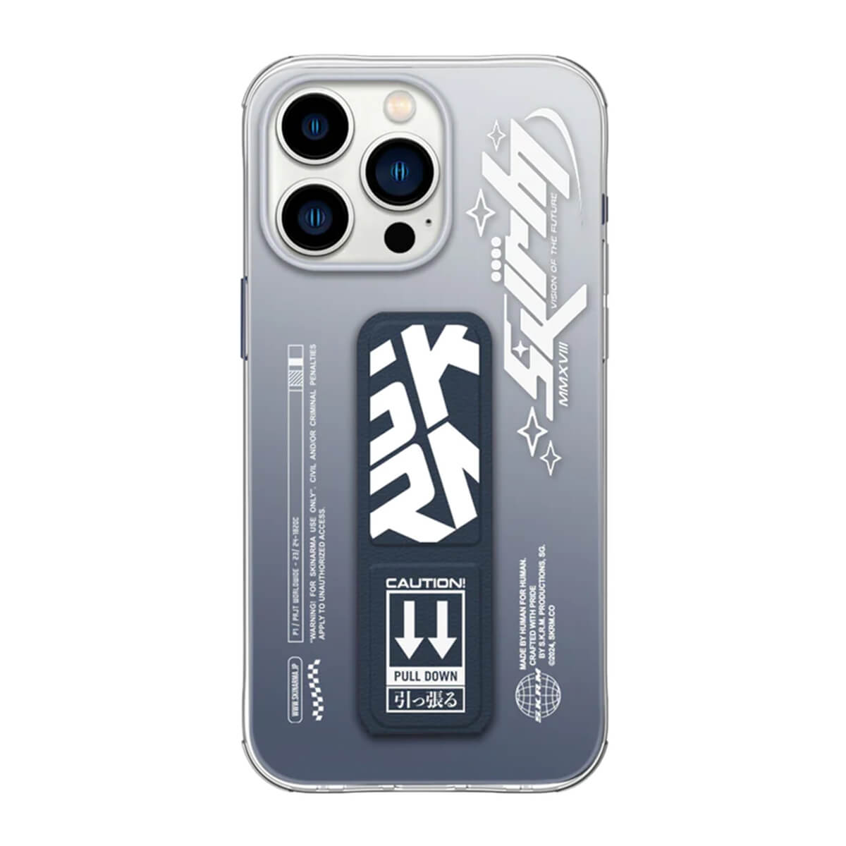 SkinArma Cosmo Cover With Grip Stand For iPhone 15 Pro | Blue