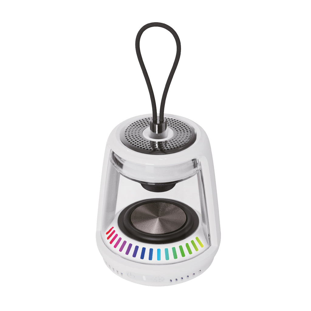 LZEL Aquilasonus Lamp Compact Waterproof Bluetooth Speaker With Dynamic RGB Lights | White