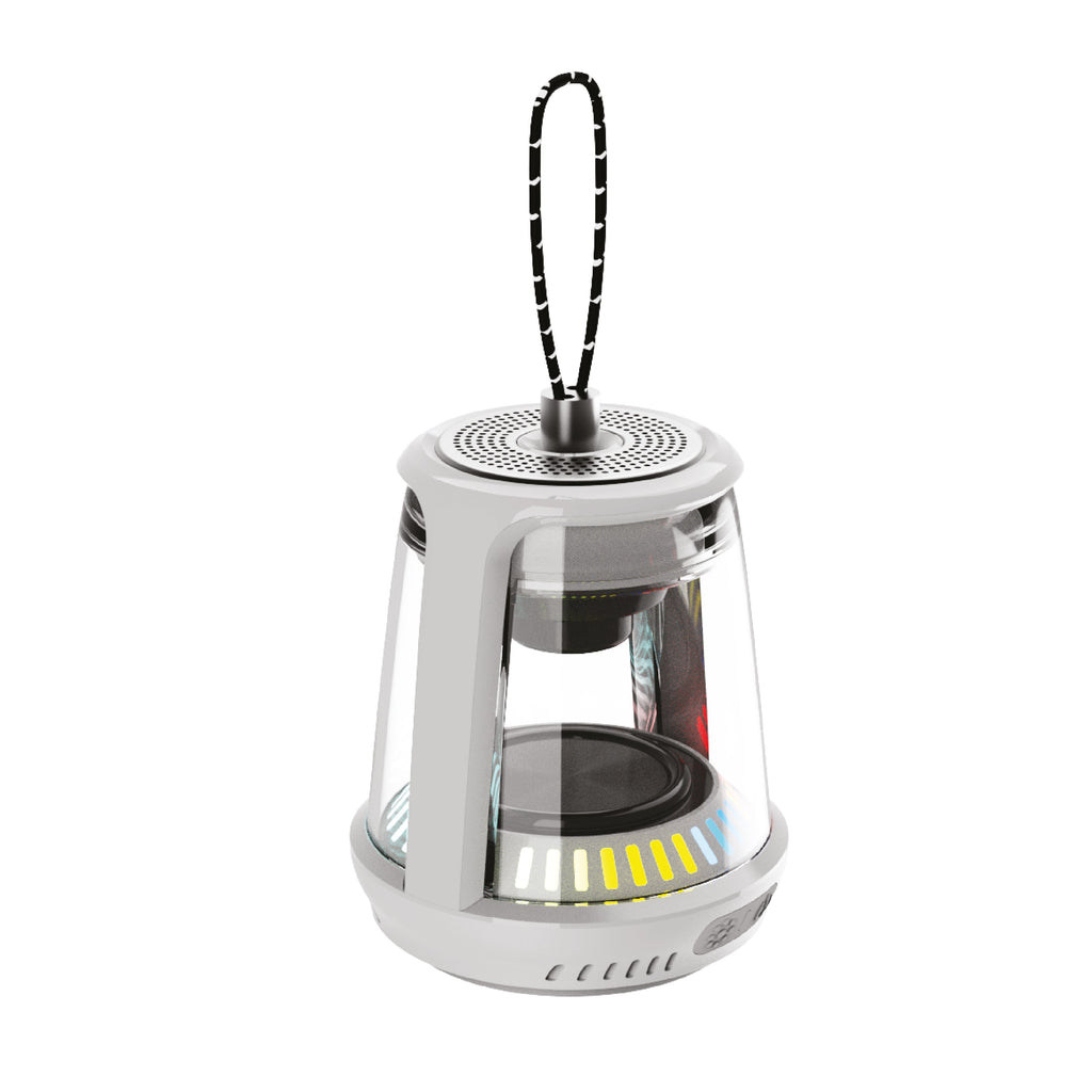 LZEL Aquilasonus Lamp Compact Waterproof Bluetooth Speaker With Dynamic RGB Lights | White