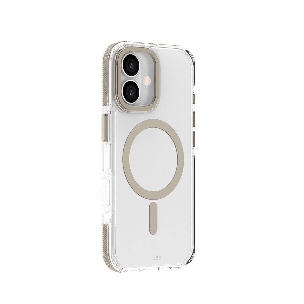 LZEL MagVecto Armor Case for iPhone 17 | Clear + Titanium