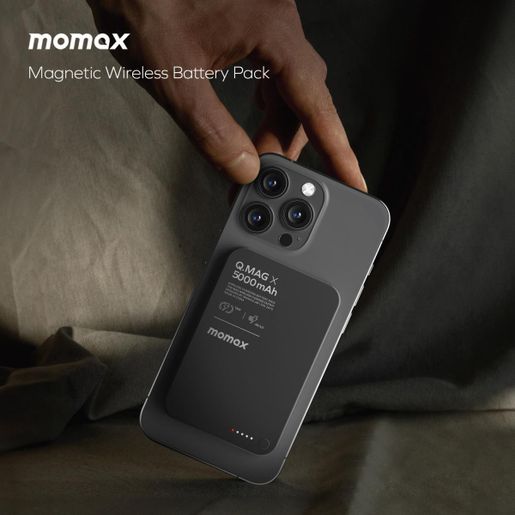 Momax 5000mAh Q.Mag X Magnetic Wireless Battery Ultra Slim | Black
