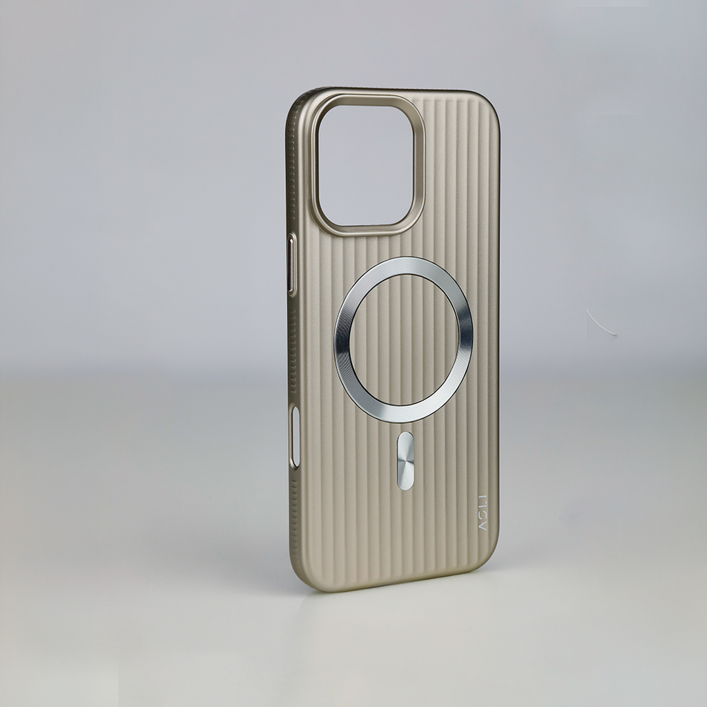 ASLI Corrugared Ridge Premium Metalic Case With Enhanced Camera Protection Case For iPhone 16 Pro