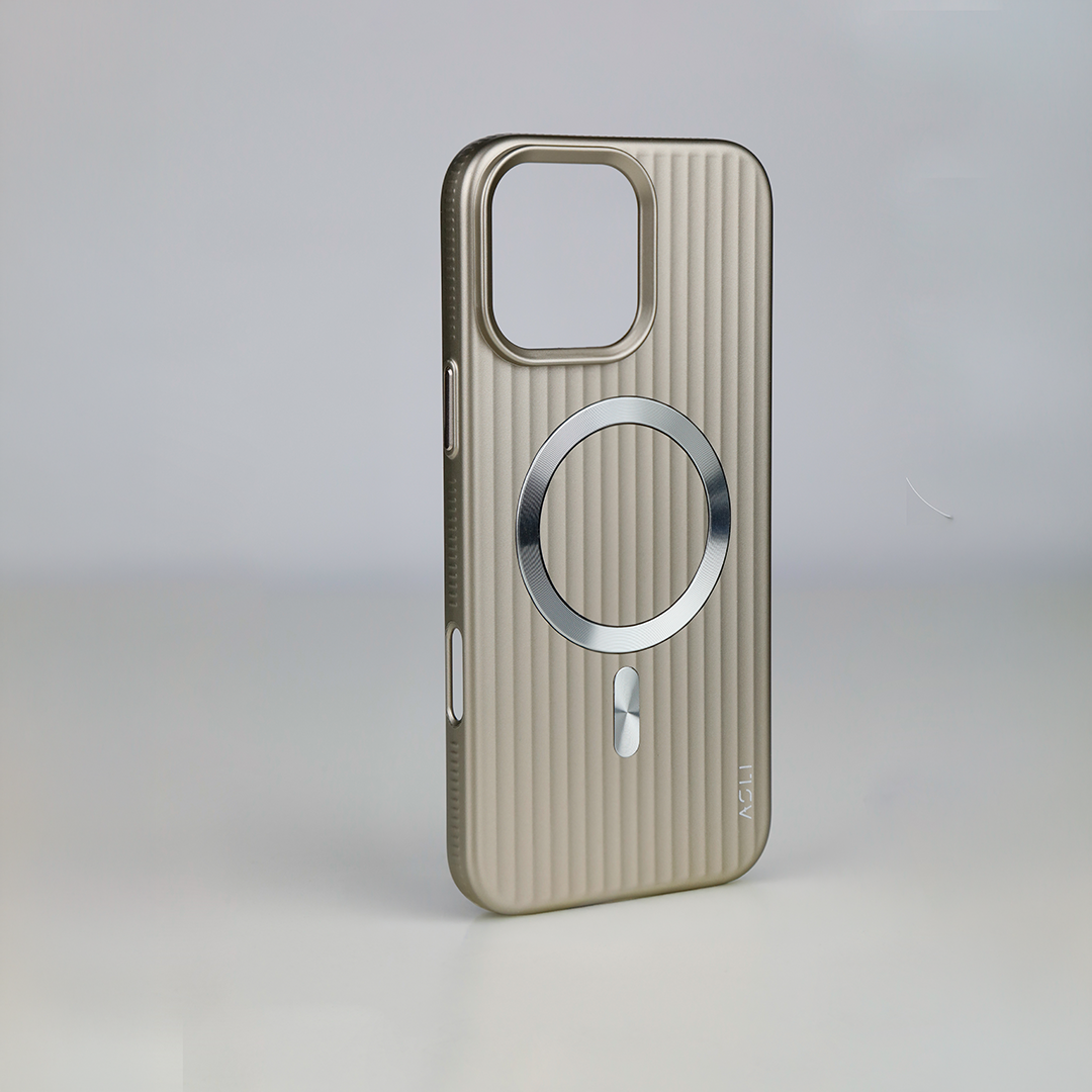 ASLI Corrugared Ridge Premium Metalic Case With Enhanced Camera Protection Case For iPhone 16 Pro Max
