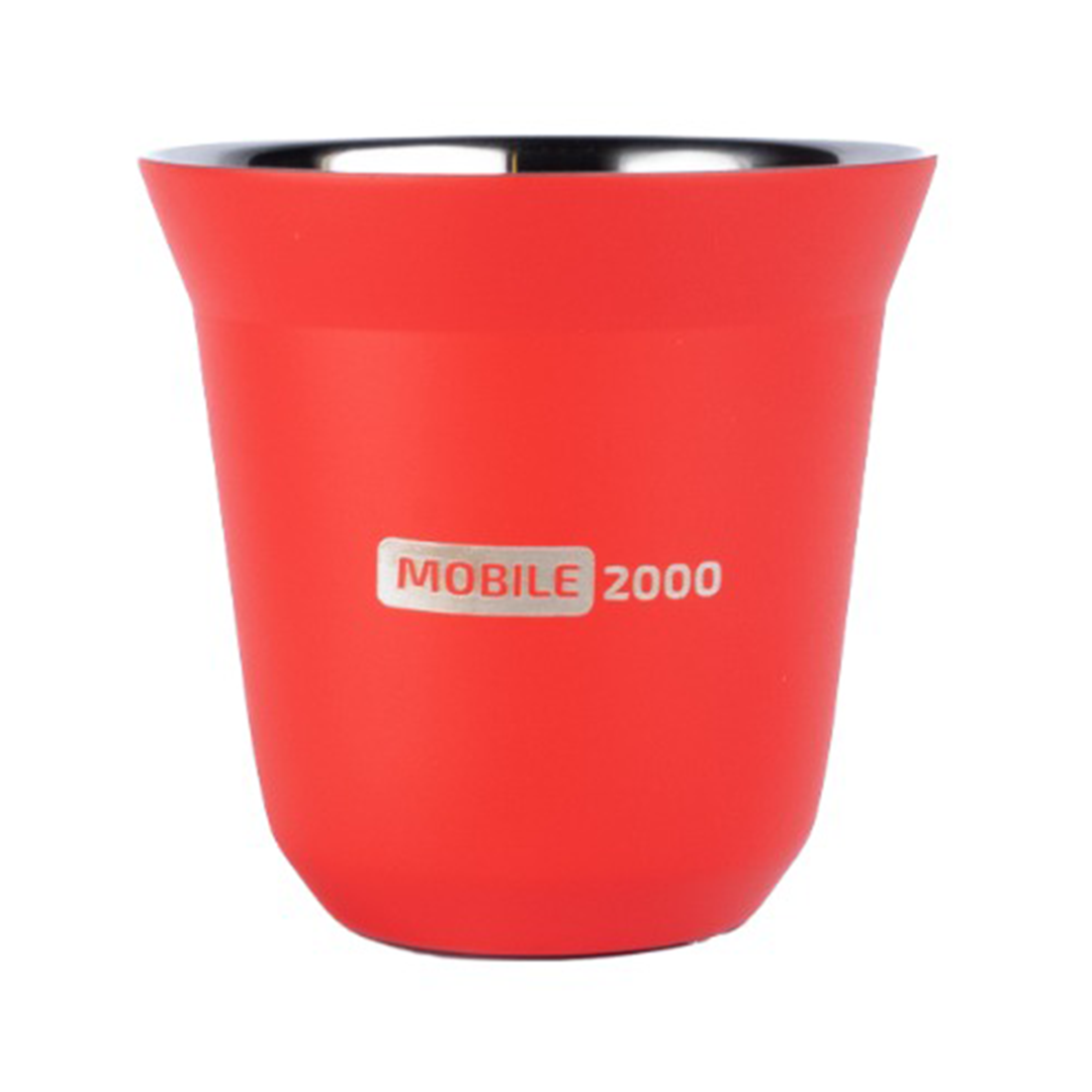 Small Double Wall Insulated Stainless Steel Espresso Cup 80 ml â Reusable & Dishwasher Safe Mugs | Red