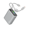 LZEL Neurovolt 10K Pd 35W Mini Power Bank Pd3.0 & Qc3.0 | Usb-C Cable & Lightning Cable | Silver